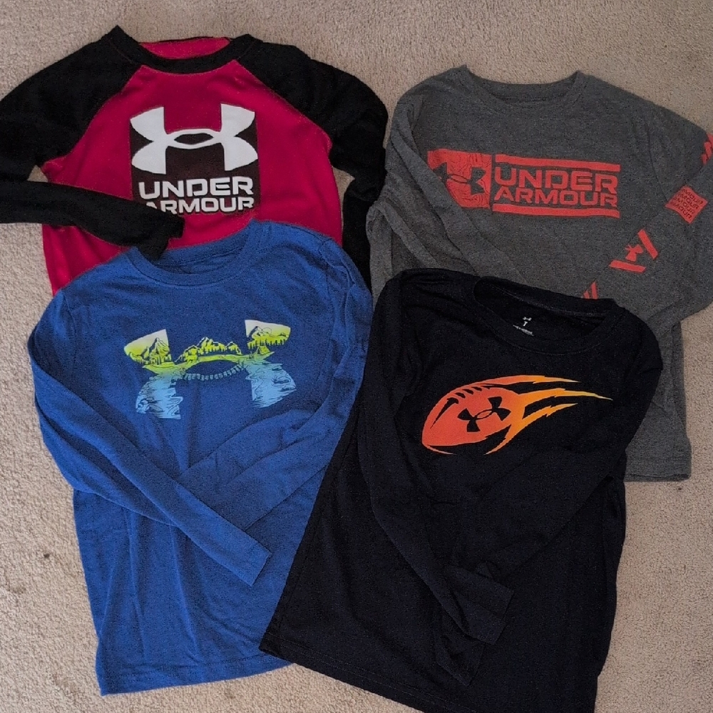 Under Armour Kids Long Sleeve Tees - Pink, Gray, Blue, Black